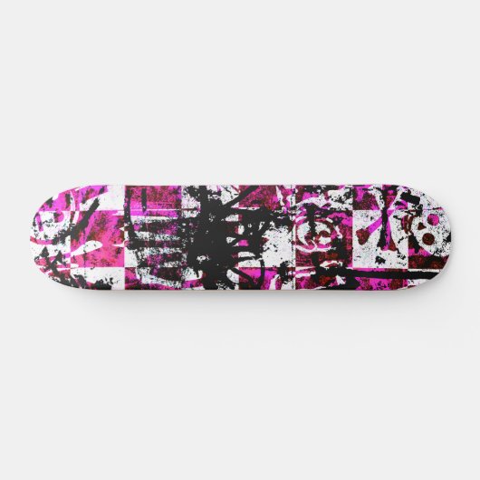 Rosa Schachbretter Skateboard (Horizontal)