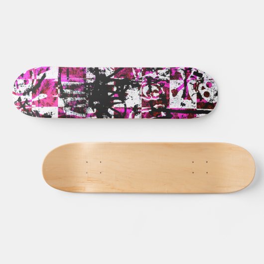 Rosa Schachbretter Skateboard (Horizontal)