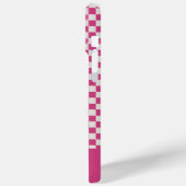 Rosa Schachbretter und Herz Case-Mate iPhone Hülle (Rückseite / Links)