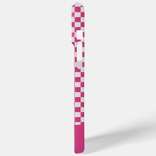 Rosa Schachbretter und Herz Case-Mate iPhone Hülle (Rückseite / Links)