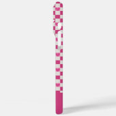 Rosa Schachbretter und Herz Case-Mate iPhone Hülle (Rückseite / Links)