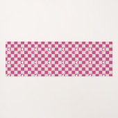 Rosa Schachbretter und Herz Yogamatte (Rückseite (Horizontal))