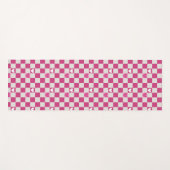 Rosa Schachbretter und Herz Yogamatte (Vorderseite (Horizontal))