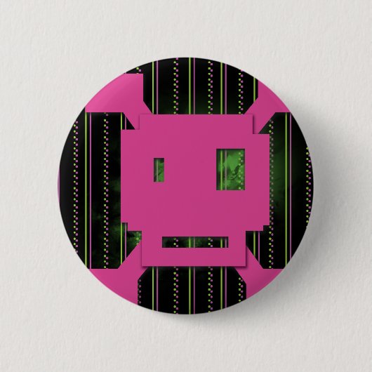 rosa Schädel Button (Vorderseite)