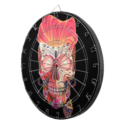 rosa Schädel Dartscheibe (Vorderseite rechts)