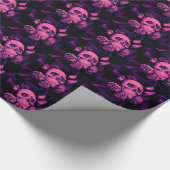 Rosa Schädel-Designer-Packpapier Geschenkpapier (Ecke)