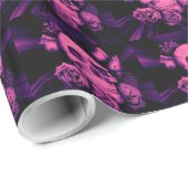 Rosa Schädel-Designer-Packpapier Geschenkpapier (Rolleneckpunkt)