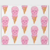 Rosa Schädel - Eis. Nahtloses Muster im Hintergrun Geschenkpapier (Flach)