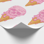 Rosa Schädel - Eis. Nahtloses Muster im Hintergrun Geschenkpapier (Ecke)