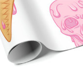 Rosa Schädel - Eis. Nahtloses Muster im Hintergrun Geschenkpapier (Rolleneckpunkt)