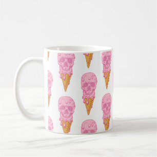 Rosa Schädel - Eis. Nahtloses Muster im Hintergrun Kaffeetasse