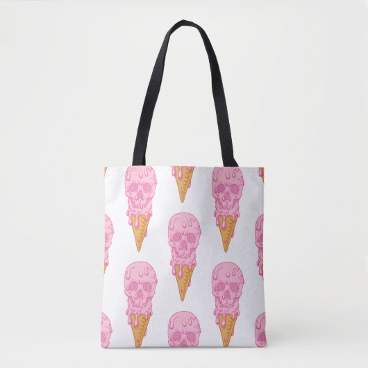 Rosa Schädel - Eis. Nahtloses Muster im Hintergrun Tasche (Vorderseite)