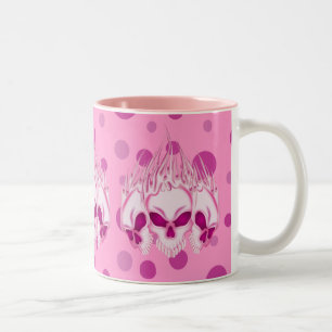 Rosa Schädel flammend Zweifarbige Tasse