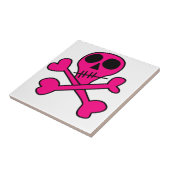 Rosa Schädel Fliese (Seite)