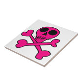 Rosa Schädel Fliese (Seite)