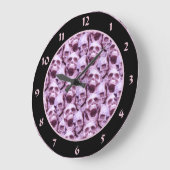 Rosa Schädel Große Wanduhr (Winkel)