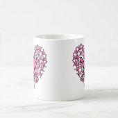 Rosa Schädel in der Herz-Form Kaffeetasse (Mittel)