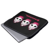 Rosa Schädel-kleiner Kuchen Laptopschutzhülle (Vorne Knopf)