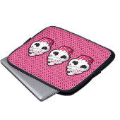Rosa Schädel-kleiner Kuchen Laptopschutzhülle (Vorne Knopf)