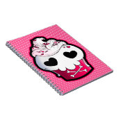 Rosa Schädel-kleiner Kuchen Notizblock (Rechte Seite)