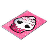 Rosa Schädel-kleiner Kuchen Notizblock (Linke Seite)