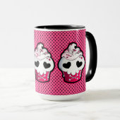 Rosa Schädel-kleiner Kuchen Tasse (VorderseiteRechts)