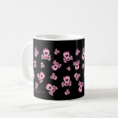 Rosa Schädel mit der Bogen-und Knochen-Tasse Kaffeetasse (Vorderseite Links)
