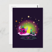 Rosa Schädel mit okkulten Kerzen Postkarte (Vorne/Hinten)