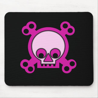 Rosa Schädel Mousepad