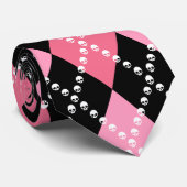 Rosa Schädel-Raute Krawatte (Gerollt)