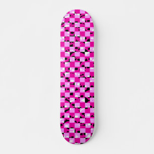 Rosa Schädel-Schachbrett Skateboard