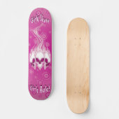 Rosa Schädel-Skateboard Skateboard (Vorderseite)