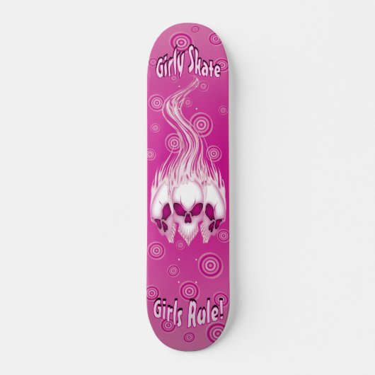 Rosa Schädel-Skateboard Skateboard (Vorne)