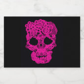 Rosa Schädel Sparkling Weinflasche Schaumweinetikett (Einzelnes Label)