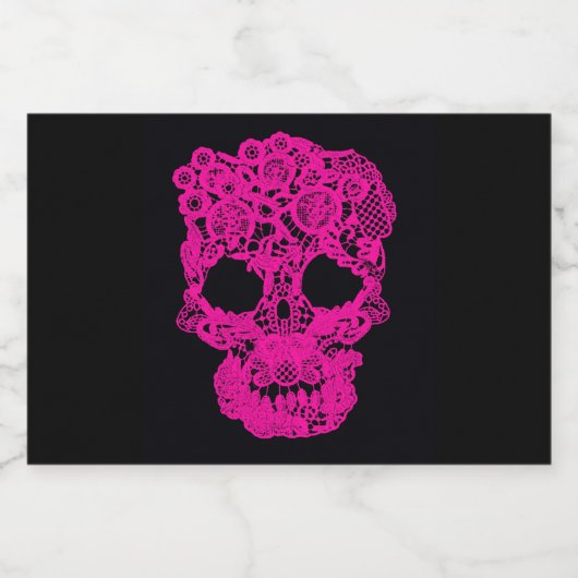 Rosa Schädel Sparkling Weinflasche Schaumweinetikett (Einzelnes Label)