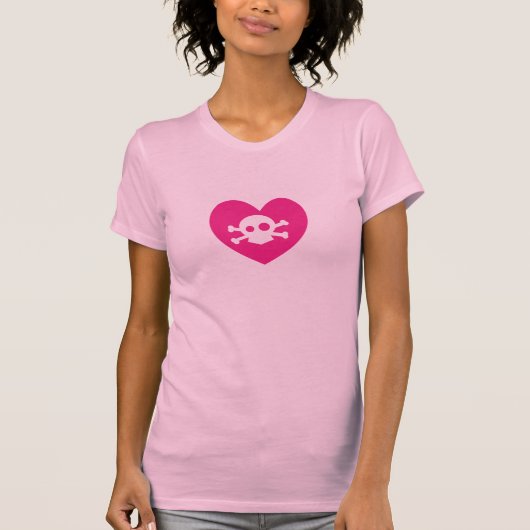 rosa Schädel T-Shirt (Vorderseite)