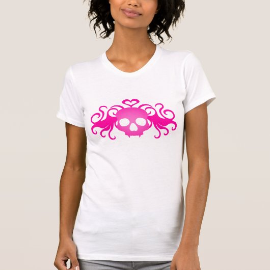 Rosa-Schädel T-Shirt (Vorderseite)