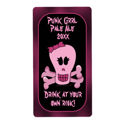 Rosa Schädel und Crossbones Blasse Ale Beer Labels (Vorne)
