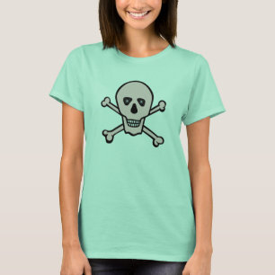 Rosa Schädel und Querknochen T-Shirt