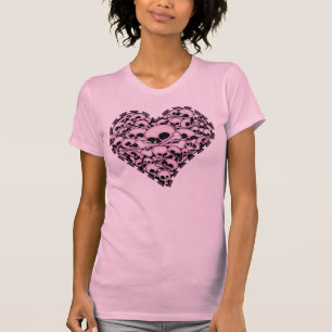 Rosa Schädelherz T-Shirt