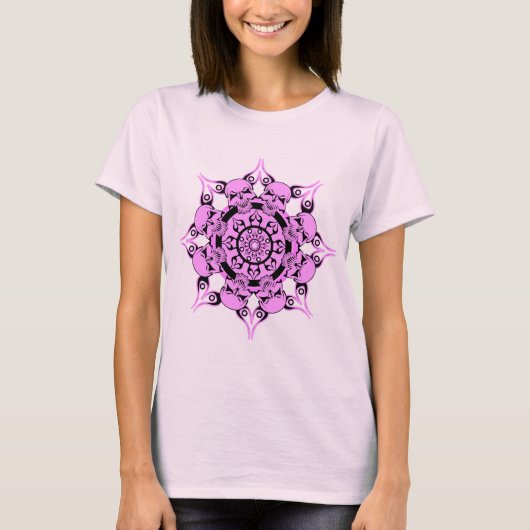 Rosa Schädelkreis T-Shirt (Vorderseite)