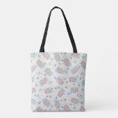 Rosa Schaf mit Blumen & Beeren - Süßes Muster Tasche (Rückseite)