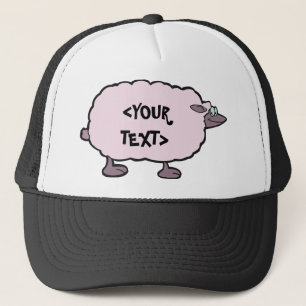 Rosa Schaf, <YOUR TEXT> Truckerkappe