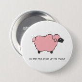 Rosa Schafe Button (Vorne & Hinten)
