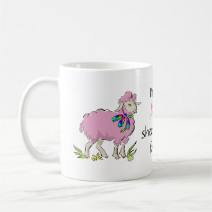 Rosa Schafe der Familie Kaffeetasse