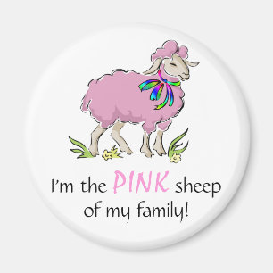 Rosa Schafe der Familie Magnet