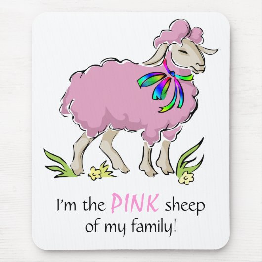 Rosa Schafe der Familie Mousepad (Vorne)