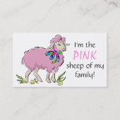 Rosa Schafe der Familie Visitenkarte (Rückseite)