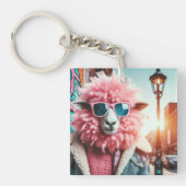 Rosa Schafe Schlüsselanhänger (Vorderseite)