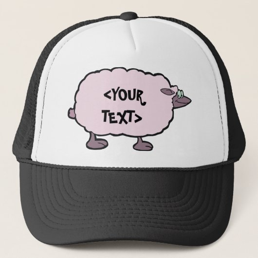 Rosa Schafe,<YOUR TEXT> Truckerkappe (Vorderseite)